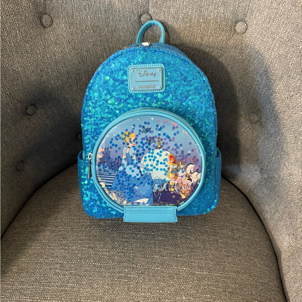 Loungefly Disney Blue Sequin Kids Backpack